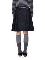 Pleated A-Line Midi Skirt