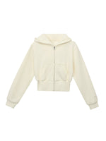 Cropped Hooded Sweatshirt Jacket