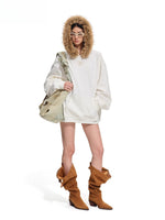 Polar Relaxed Eco-Fox Fur Hoodie