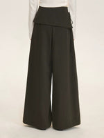 Layered Tie Waist Barrel Trousers