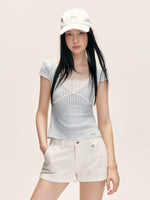 Low Rise Denim Shorts