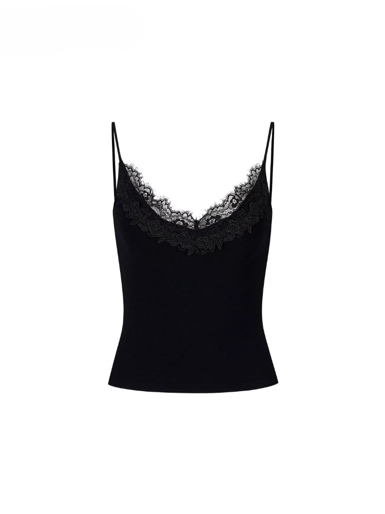 Lace Trim Cropped Cami Top