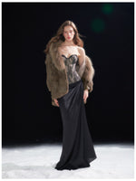 Lace Corset Satin Maxi Dress