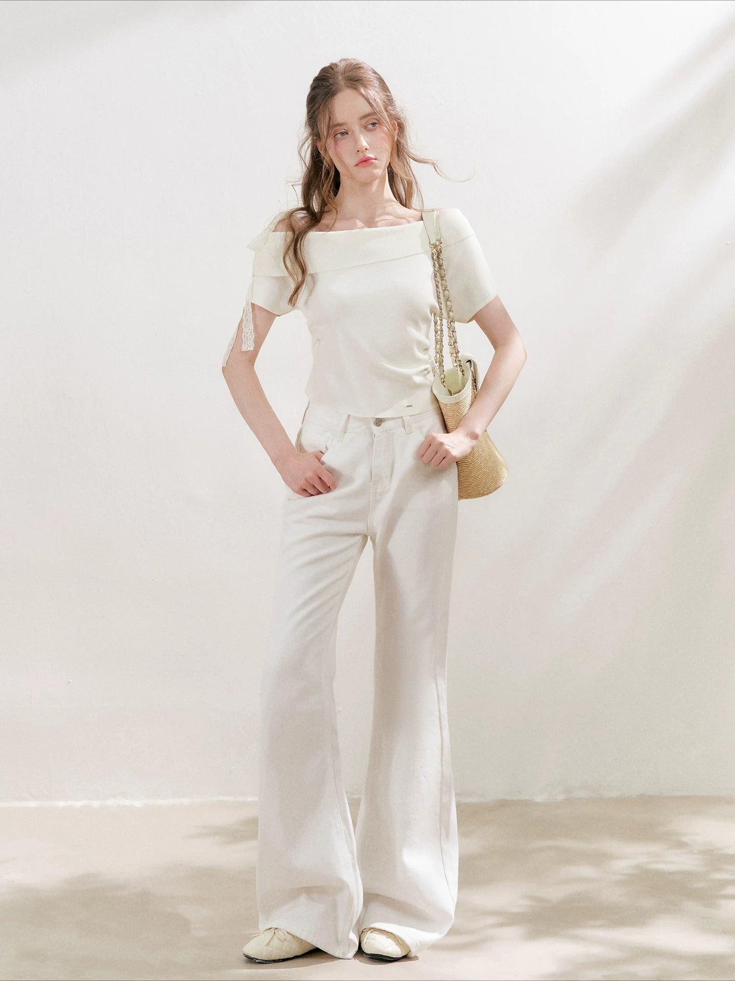 Asymmetric Lace Knit Top