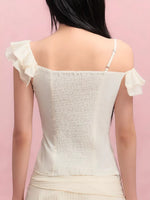 Ruffle Strap Chiffon Top