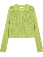 Hollow-out 3D Flower Crochet Lapel Cardigan