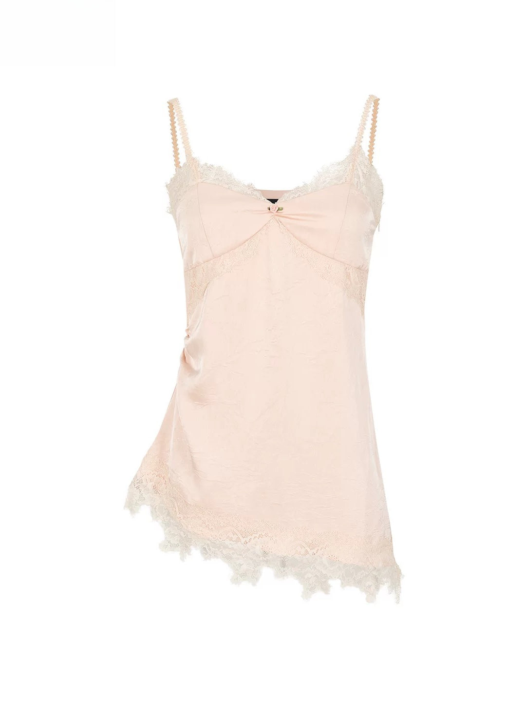 Asymmetric Lace Satin Camisole