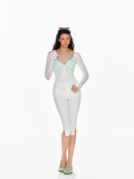 Low Waist Split Slim Fit Cropped Jeans