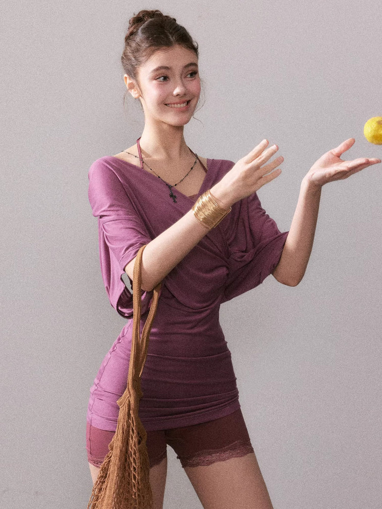 Lyocell Sun-protection Knit Short-Sleeve T-shirt