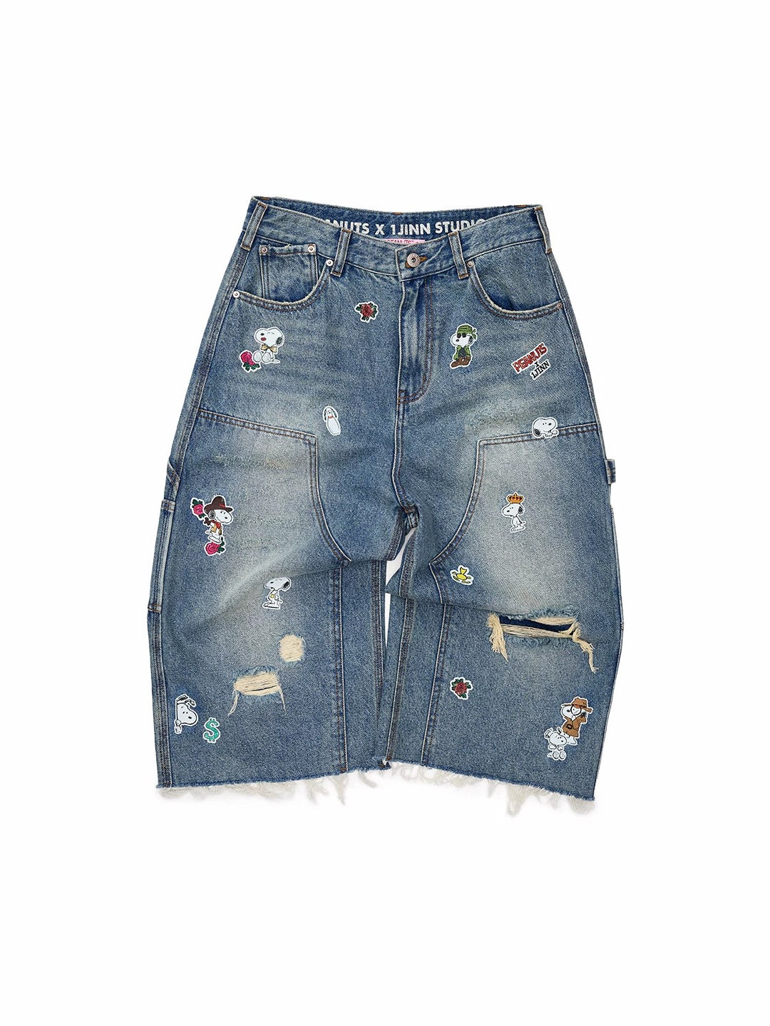 Sticker Print Crop Jeans
