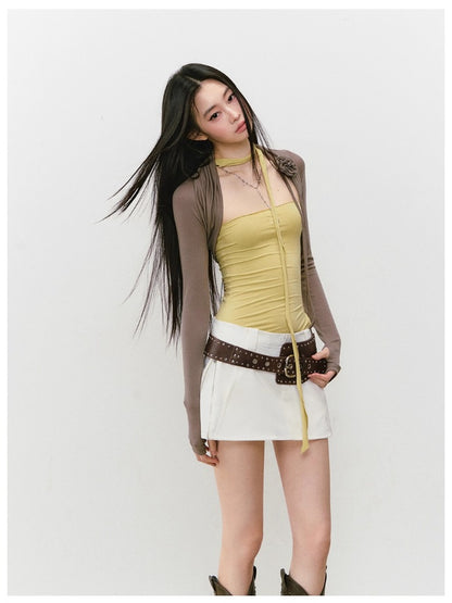 Double-Side Zippers Pencil Skirt