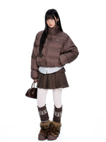 Maillard Cropped Down Puffer Jacket