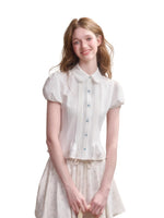 Embroidered Doll Collar Shirt