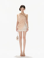 Beaded Asymmetric Chiffon Top