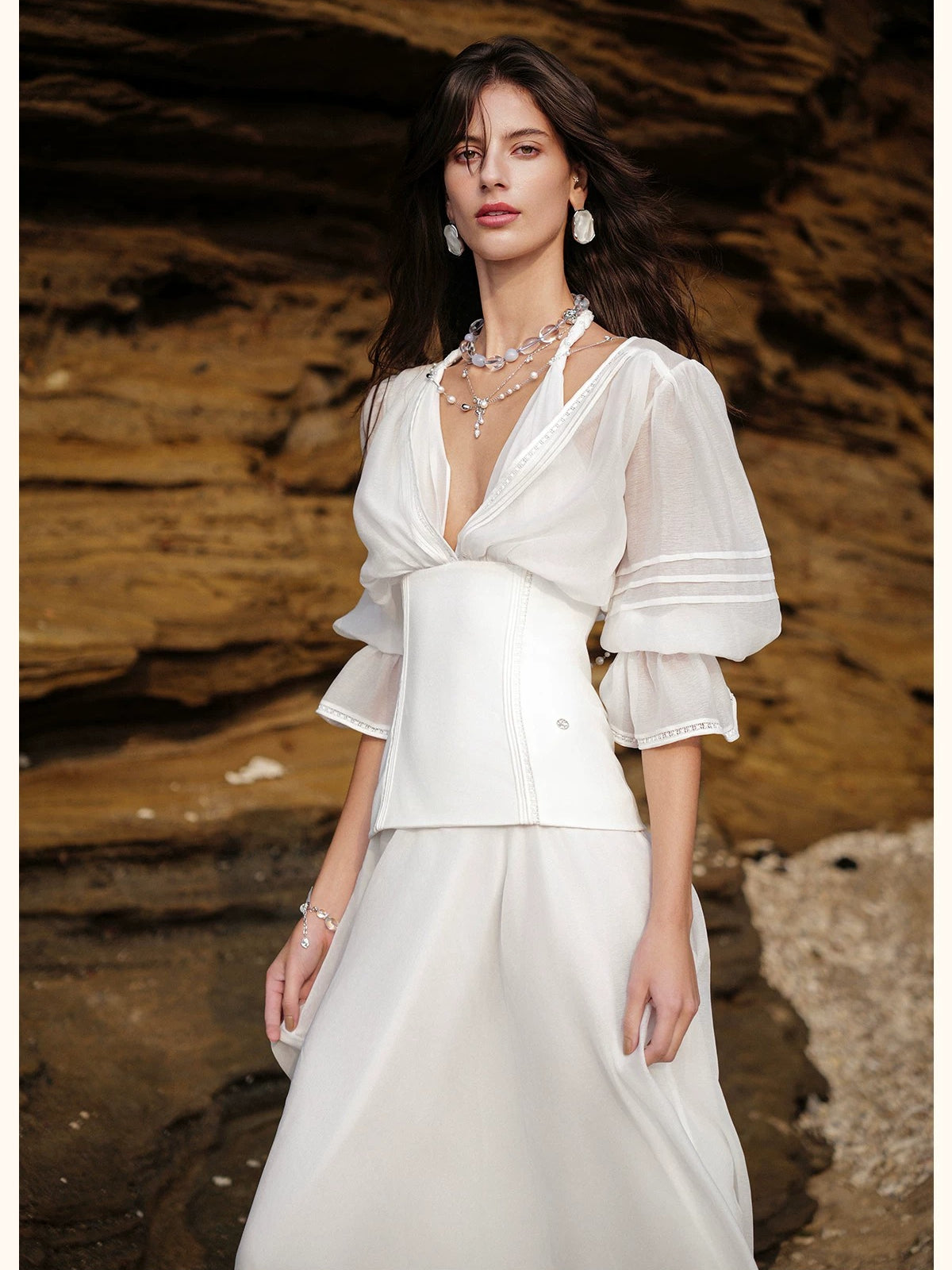 Rope Detail V Neck Shirt Dress