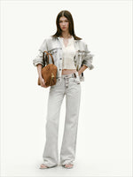 N4 Contrast Suede Straight-Leg Pants