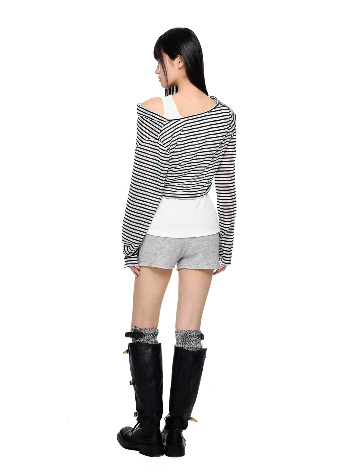 Asymmetric Striped Layering Top
