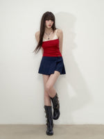Color-Block Spliced Strap Vest