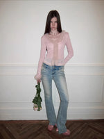 Sequin Knit V-neck Cardigan