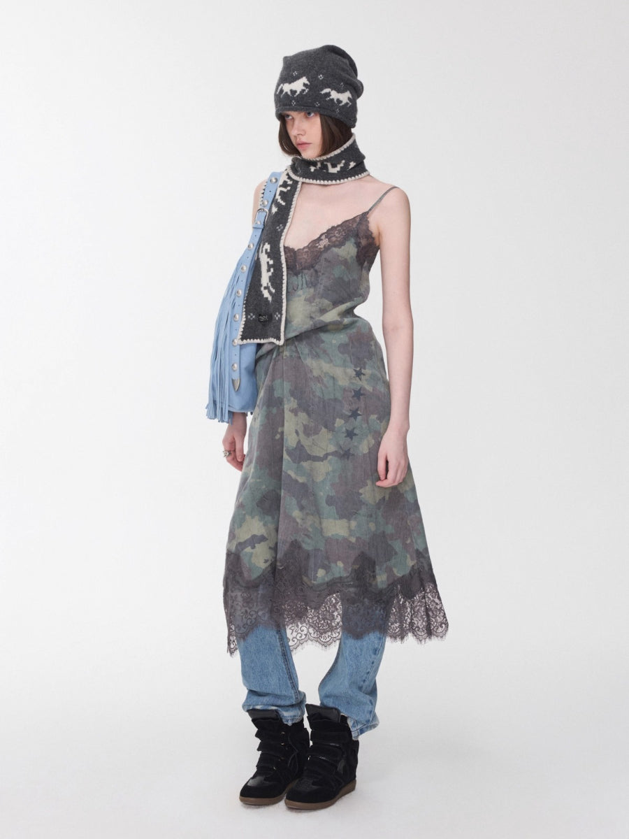 Fair Isle Pony Jacquard Knit Beanie