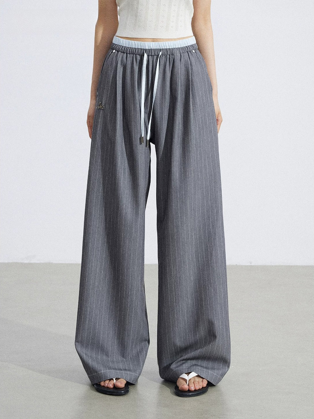Striped Wide-Leg Pants