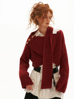 Cross Neck Recycled Knit Sweater