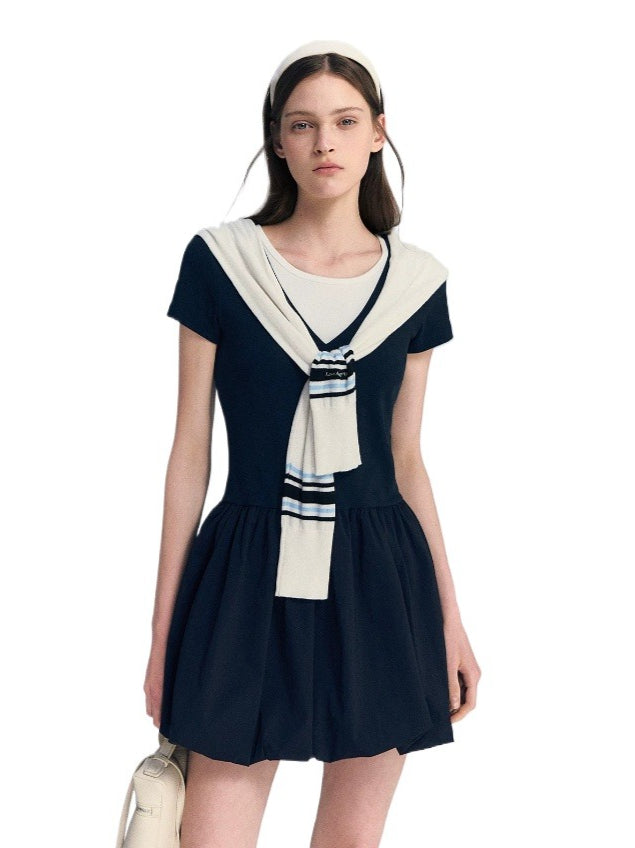 Contrast Bubble Dress Set