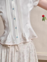 Embroidered Doll Collar Shirt