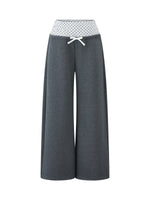 Polka Dot Contrast Waist Sweatpants