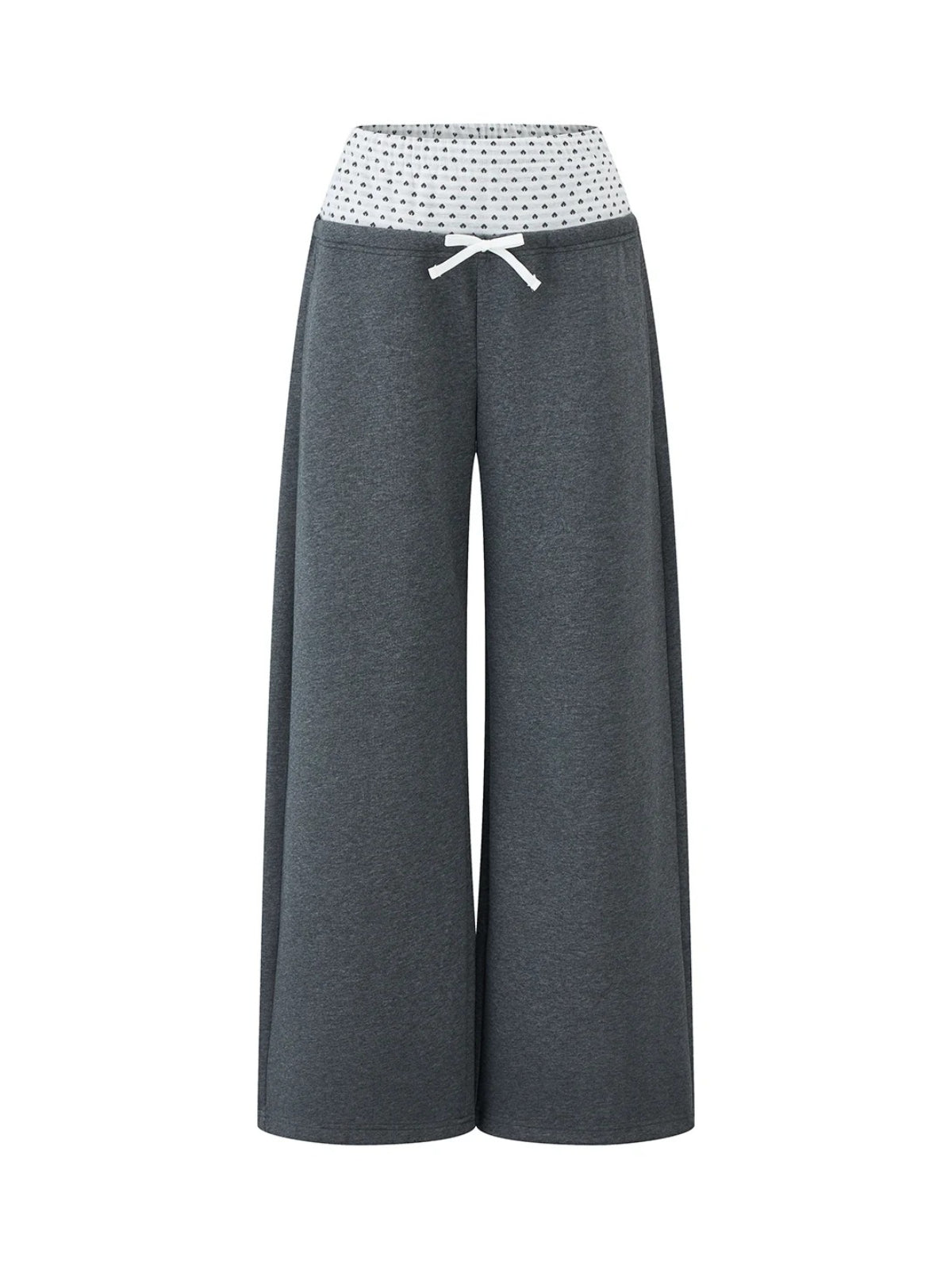 Polka Dot Contrast Waist Sweatpants