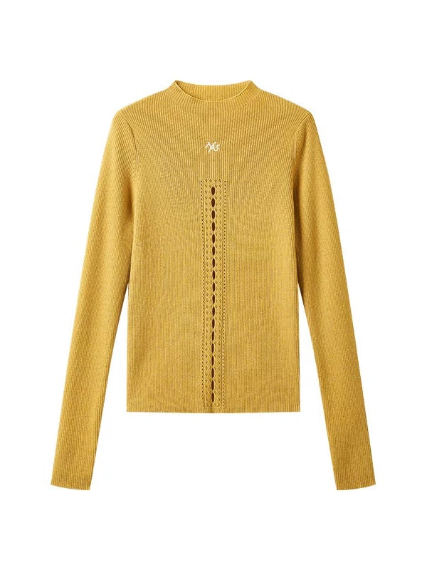 Ballet Cutout Ribbed Knit Top