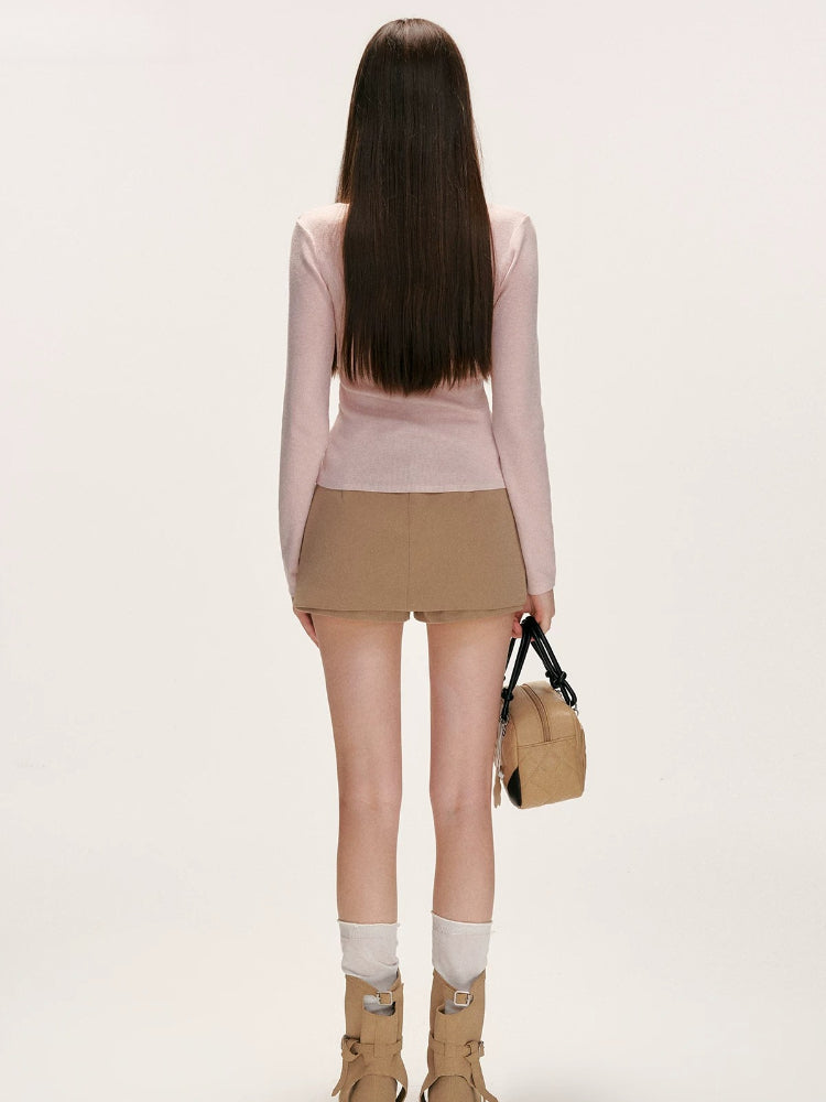 Bowknot Crewneck Knit Top