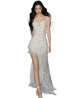 Floral Mesh Lace Maxi Dress