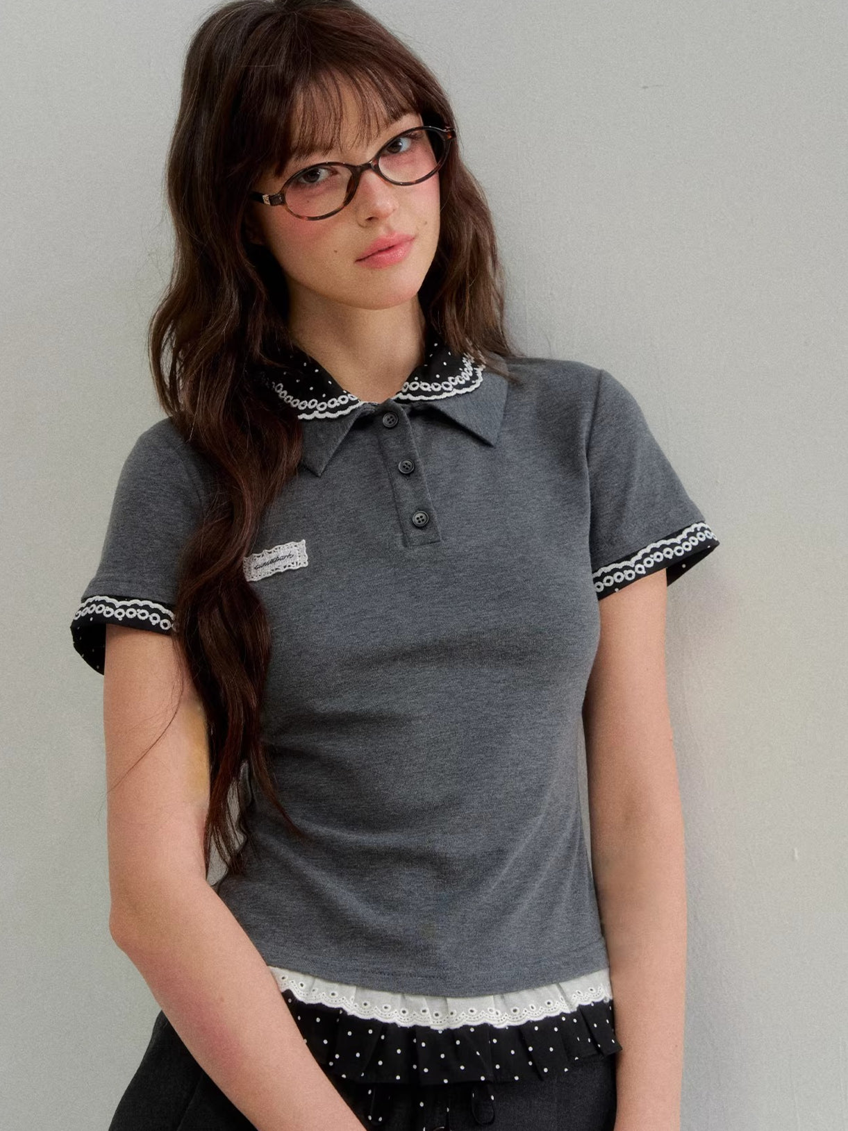 Vintage Layered Polo Knit Tee