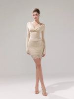 Lace Knit 2-in1 Blouse & Skirt Set