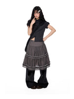 Ruffle Layered Midi Skirt