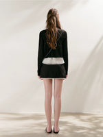 Black Lace Trim Knit Cardigan