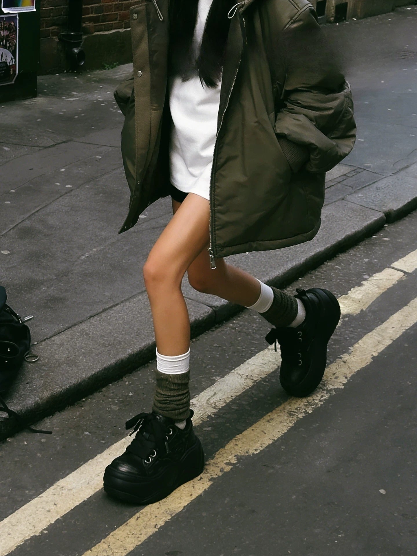 Distressed Platform Sneakers