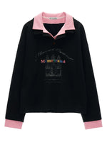 Polo Collar Oversized Sweatshirt