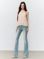 Pleated Halter Chiffon Top