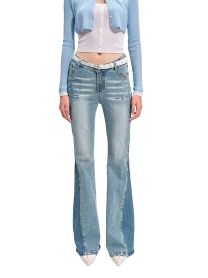 Equestrian Washed Flared Jeans