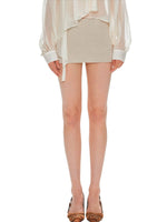 Low Waist Suede Mini A-Line Skirt
