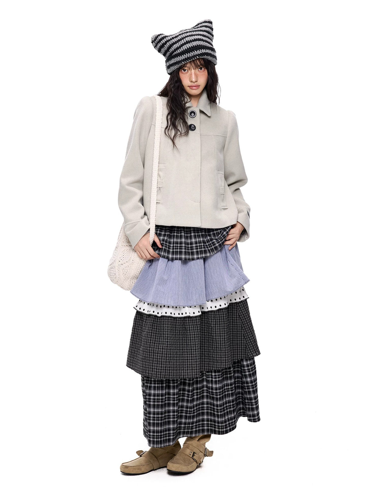 Korean Wool Blend Short Coat