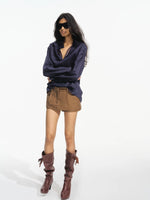 Pleated Low Rise Shorts