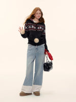 Fair Isle Pony Hooded Knit Set