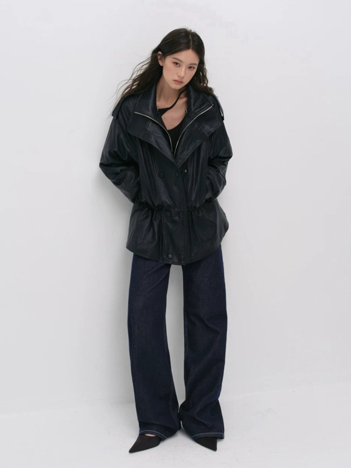 Urban Textured PU Down Jacket
