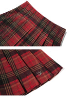 Plaid Wool Pleated Skirt