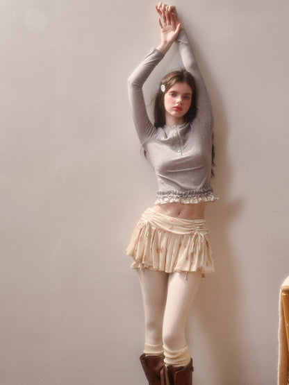 Printed Ruffle-Hem Top