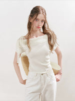 Asymmetric Lace Knit Top