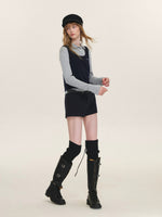Belted Wool Blend Tailored Shorts